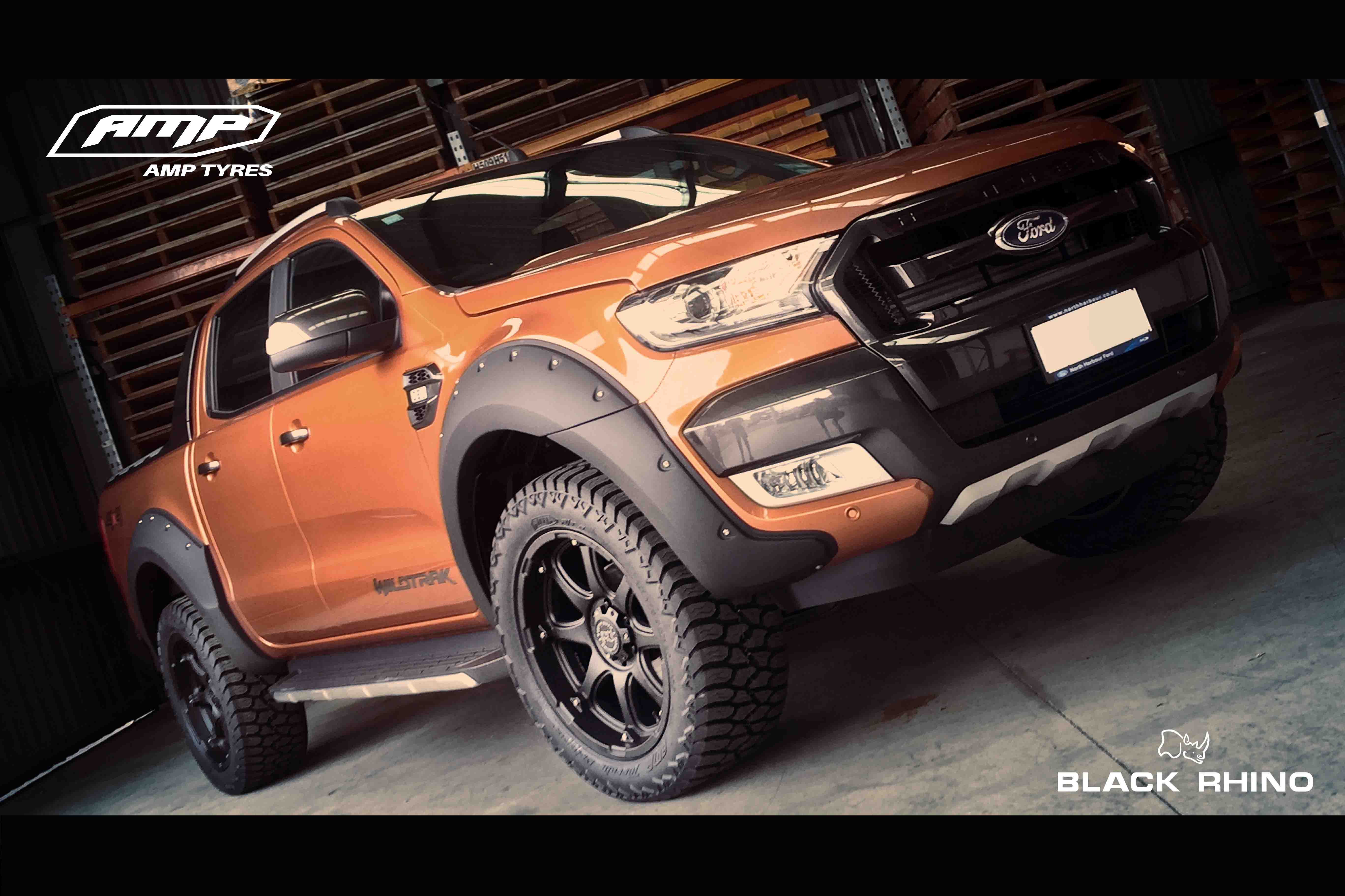 Ford Ranger Black Rhino Glamis & AMP A/T's
