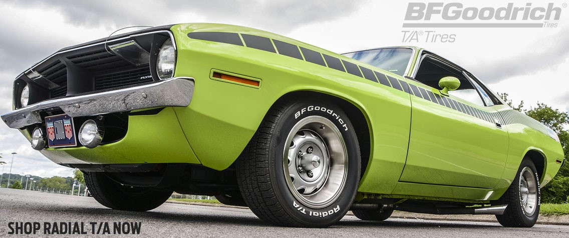 Plymouth Cuda on BFG T-A Radial Tyres