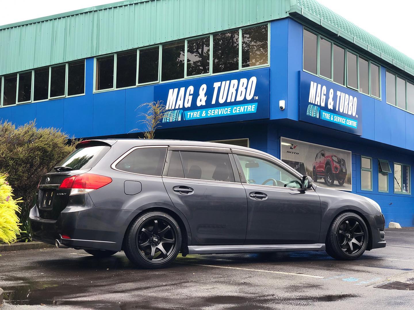 Subaru Legacy on 18x9.5" BGW Mayhem