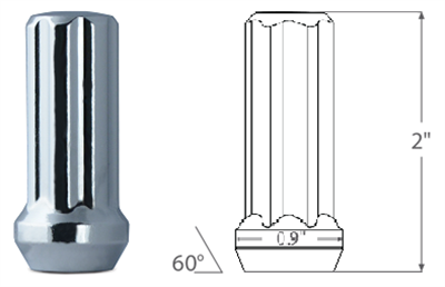 MR LUGNUT CHROME SPLINE LONG