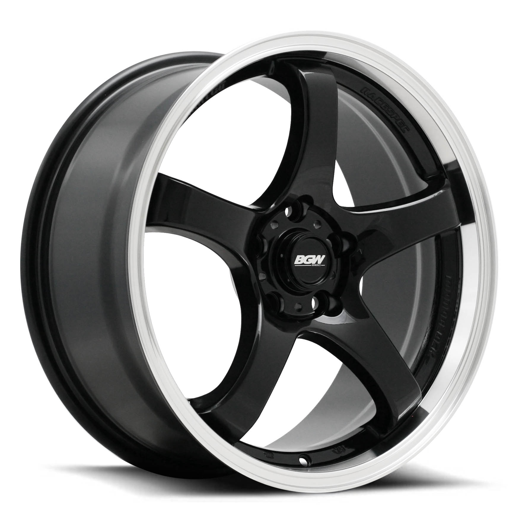 BGW Fury - Gloss Black with Machined Lip - 18 inch - 2