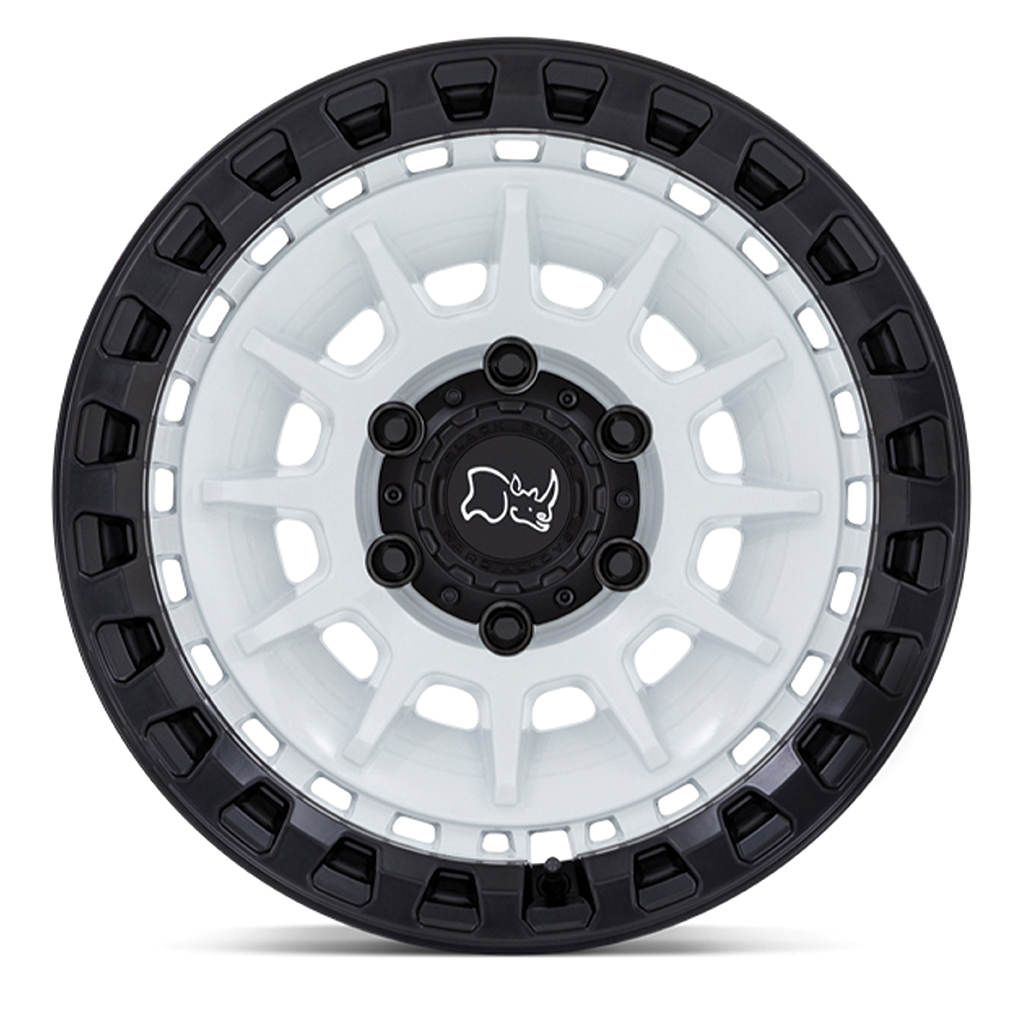 Black Rhino Barrage BR009 Gloss White with Matt Black Edge 17X8.5.