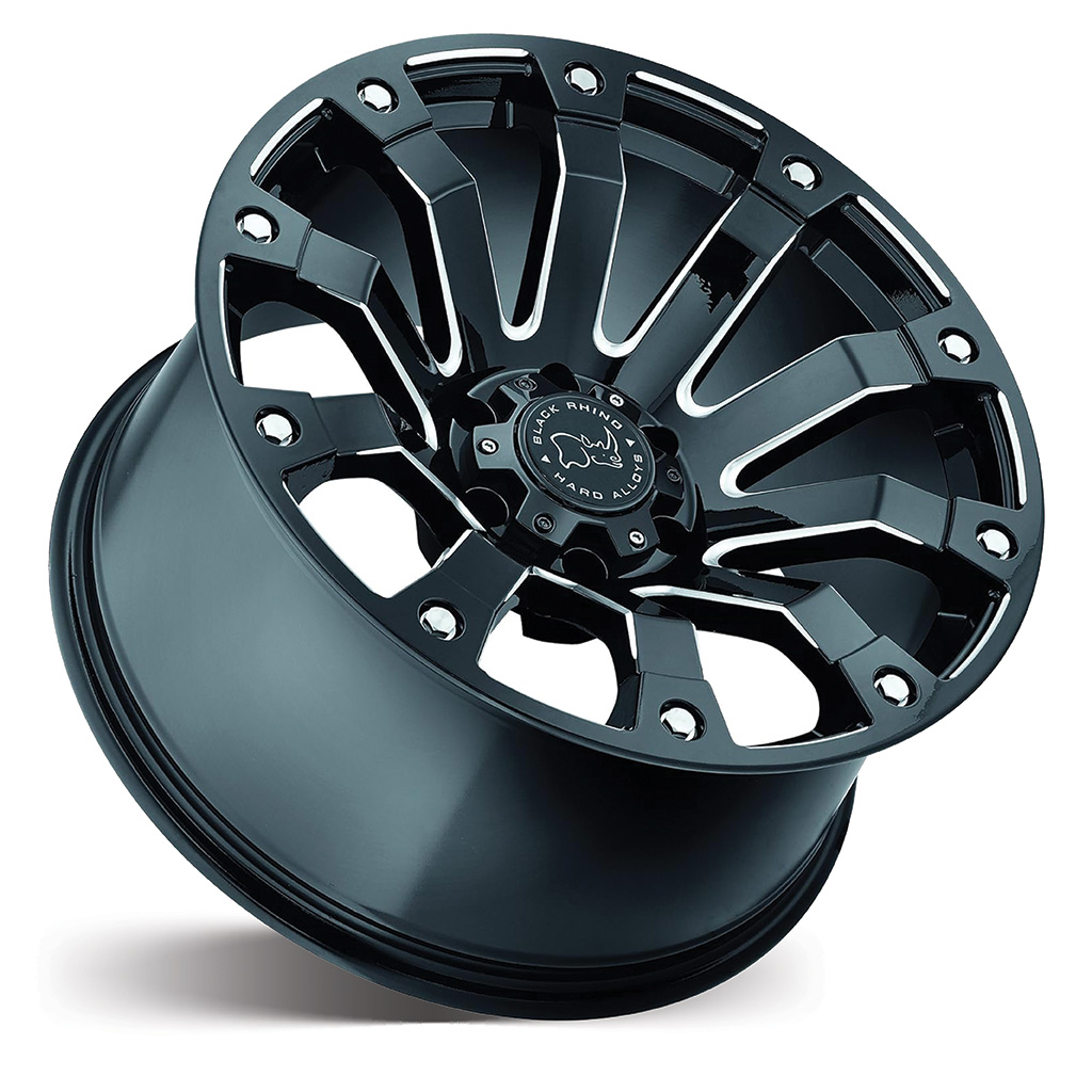 Black Rhino Selkirk Gloss Black with Milled Spoked ANGLE